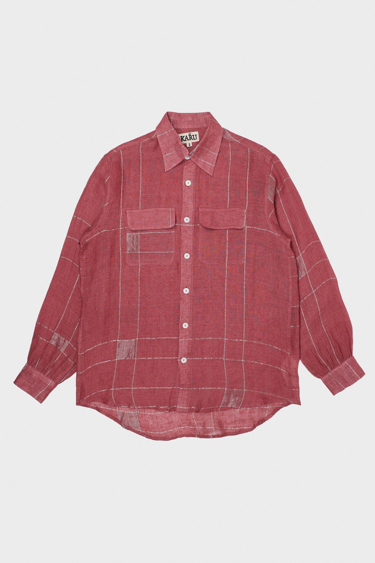 Karu Research - Zari Woven Checks Shirt - Magenta/Silver - Canoe Club