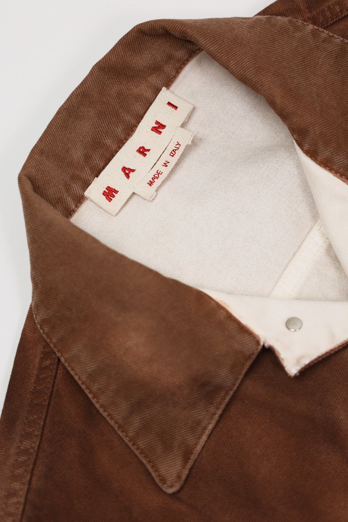Marni - Distressed Denim Jacket - Brown Garment Dye - Canoe Club