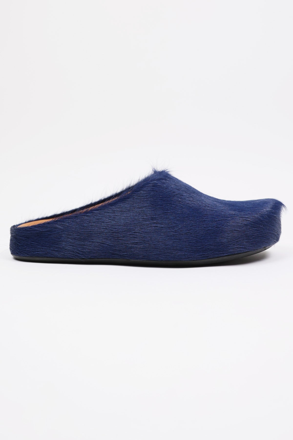 Marni - Fussbett Sabot - Navy Long Hair - Canoe Club