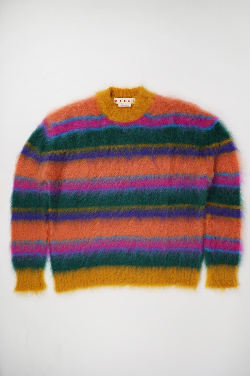 Marni Mohair and Wool Striped Crewneck Sweater | Multi | Canoe