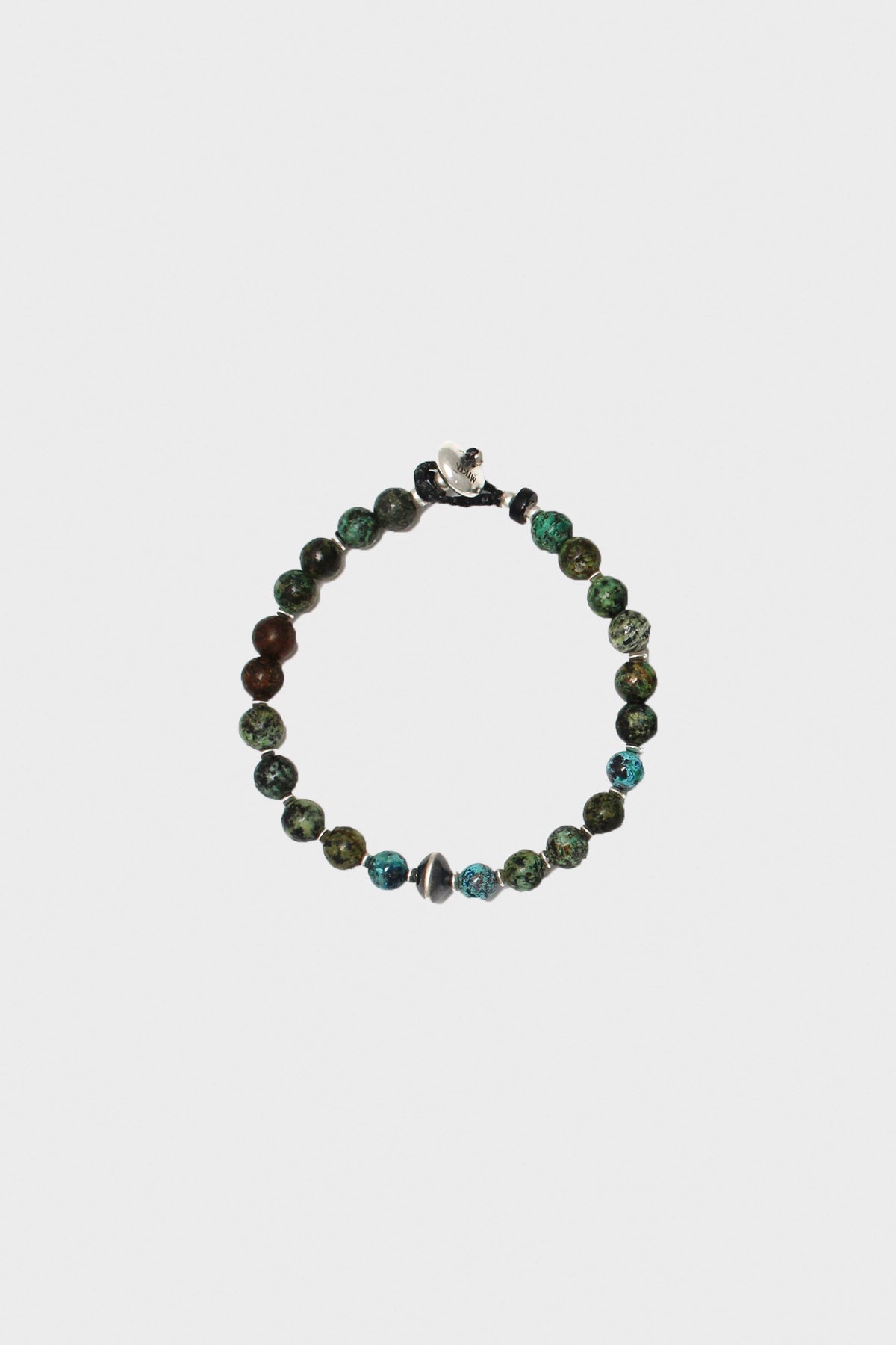 Mikia - African Turquoise/Chrysocolla and Sterling Silver Bracelet - Canoe Club