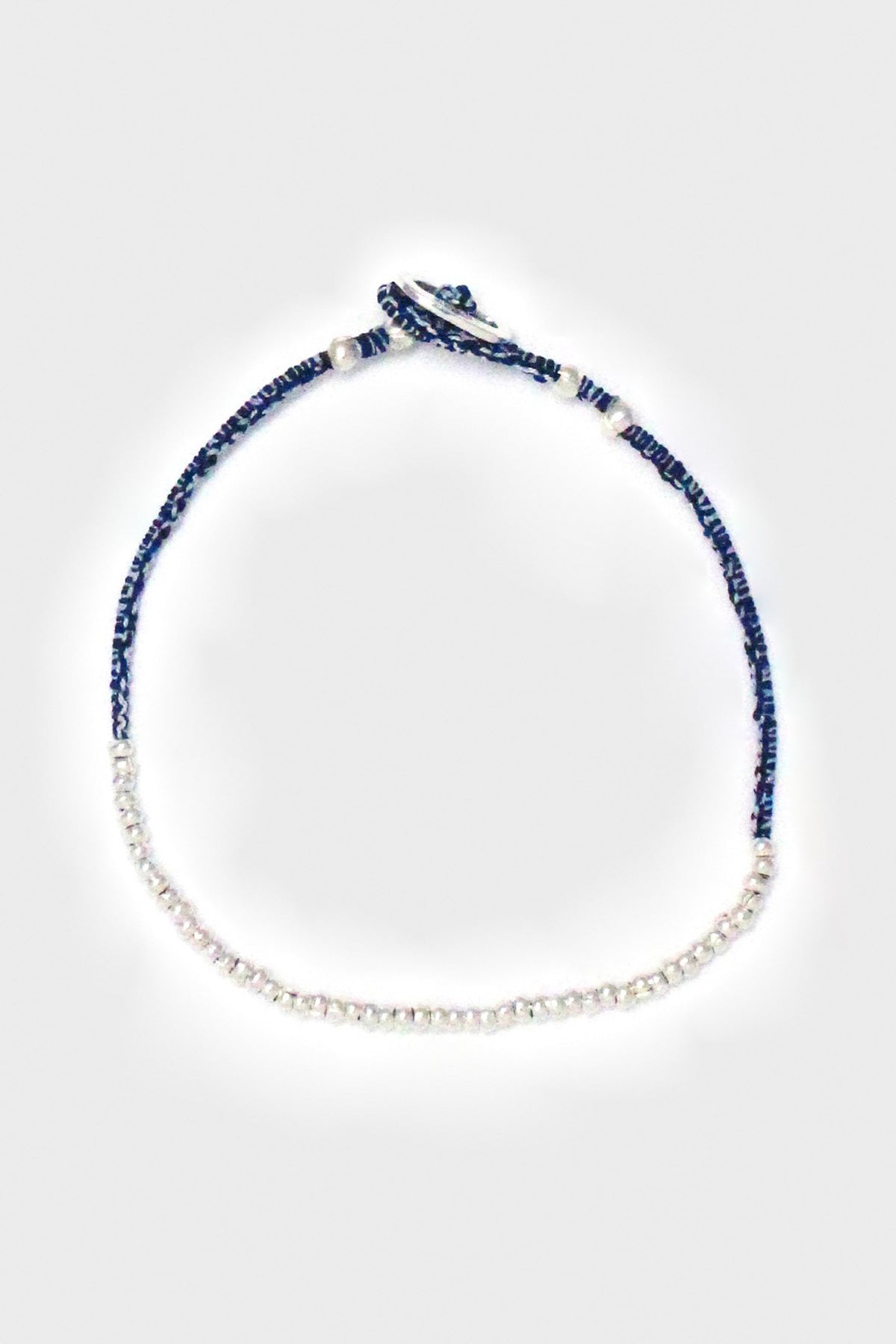 Mikia - Indigo White Bead Bracelet - Sterling Silver - Canoe Club