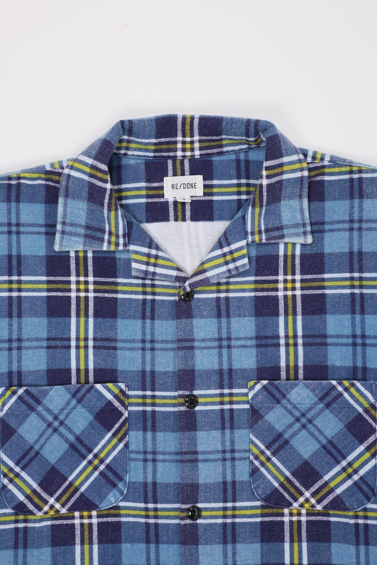 RE/DONE - 50s Plaid Straight Bottom Shirt - Navy/Blue - Canoe Club