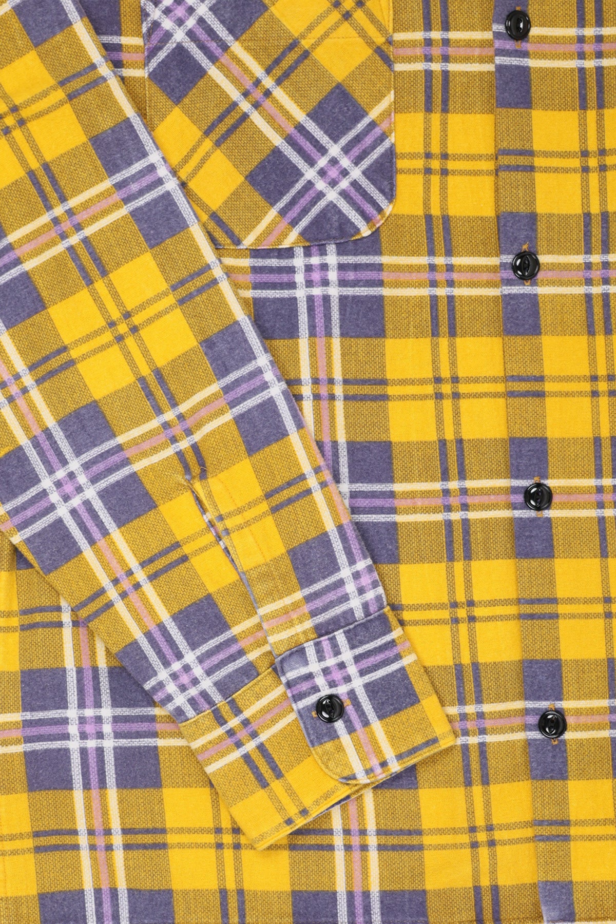 RE/DONE - 50s Plaid Straight Bottom Shirt - Yellow/Purple - Canoe Club