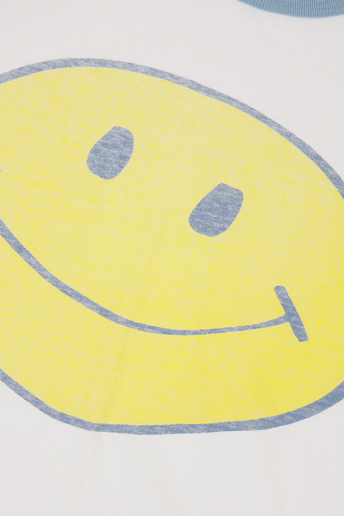 RE/DONE - Smiley Ringer Tee - Old White/Stone Blue - Canoe Club