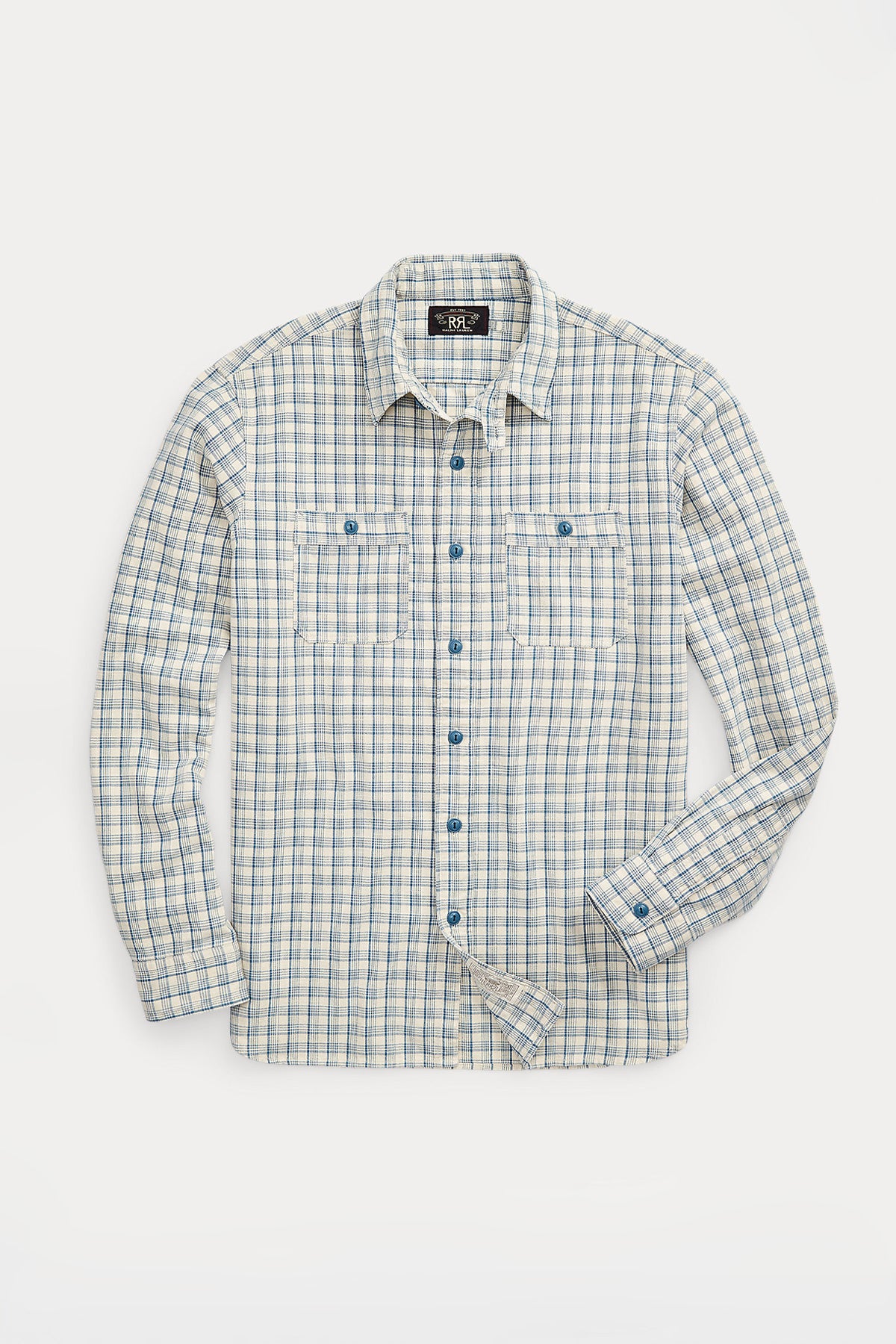 RRL - Alaska Western Shirt - Cream/Blue - Canoe Club