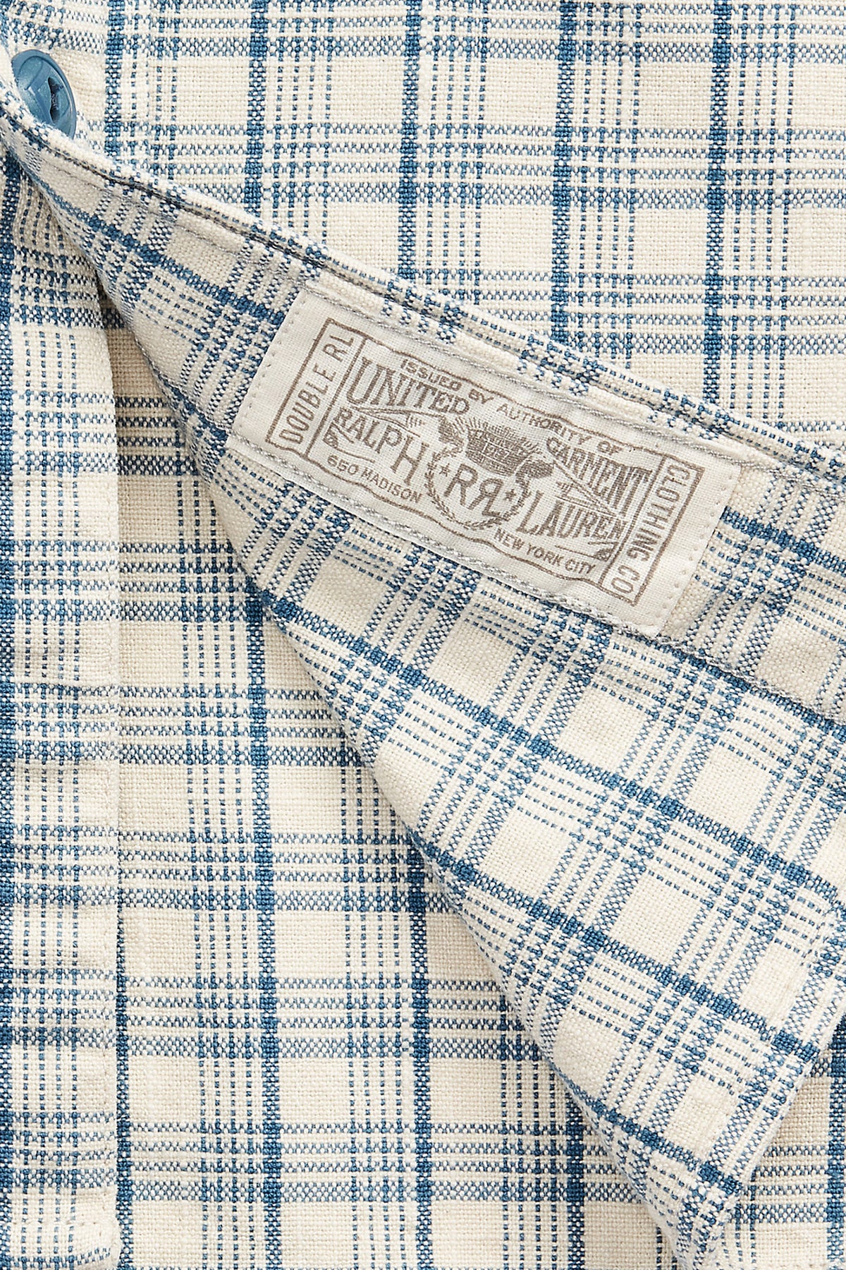 RRL - Alaska Western Shirt - Cream/Blue - Canoe Club