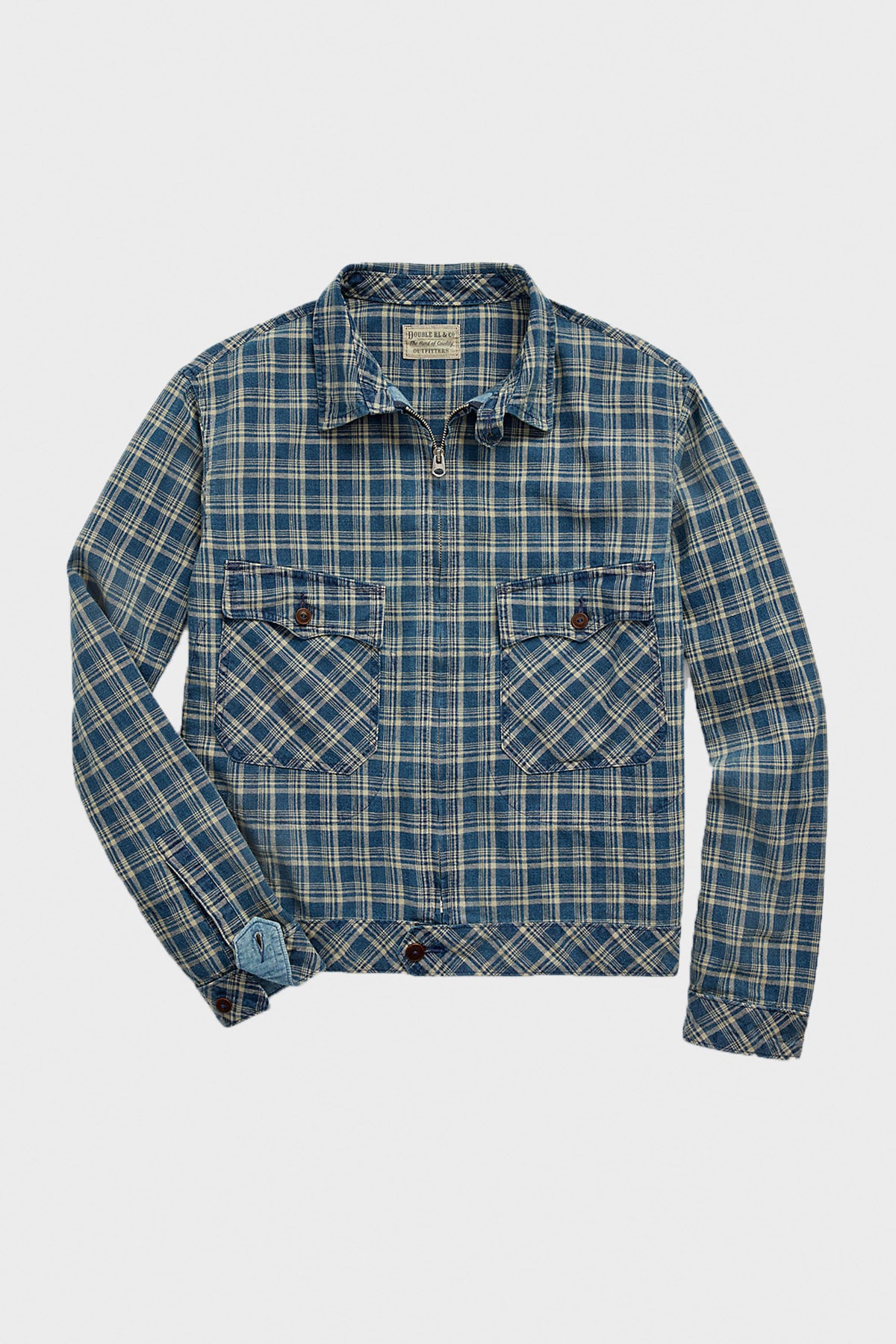 RRL - Indigo Checked Linen-Cotton Jacket - Indigo Multi - Canoe Club