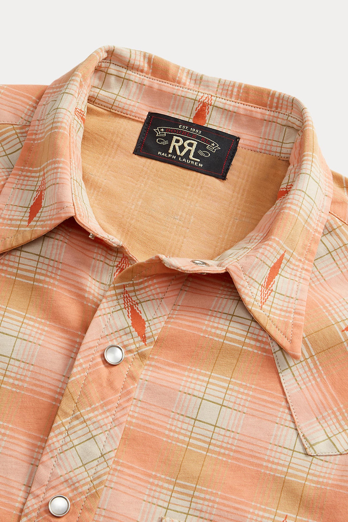 RRL - Slim Fit Plaid Jersey Western Shirt - Red/Cream Multi - Canoe Club