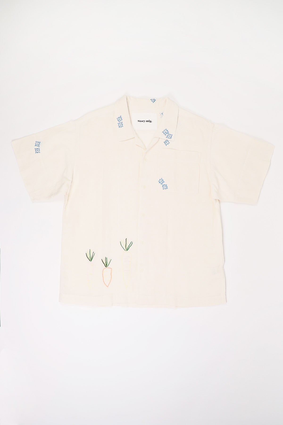 Story Mfg. - Greetings Shirt - Carrot Hand Embroidery - Canoe Club