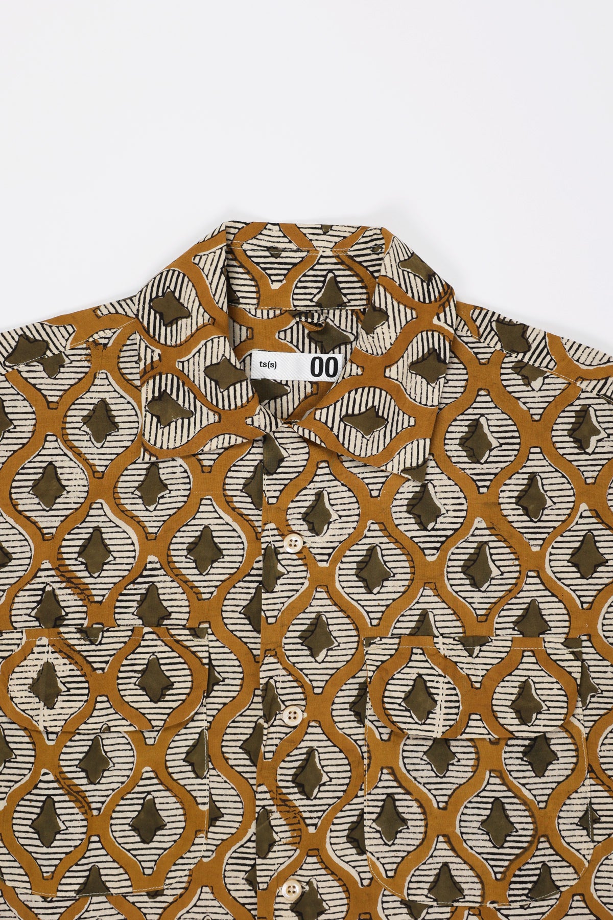ts(s) - Ethnic Print Short Sleeve Shirt - Khaki - Canoe Club