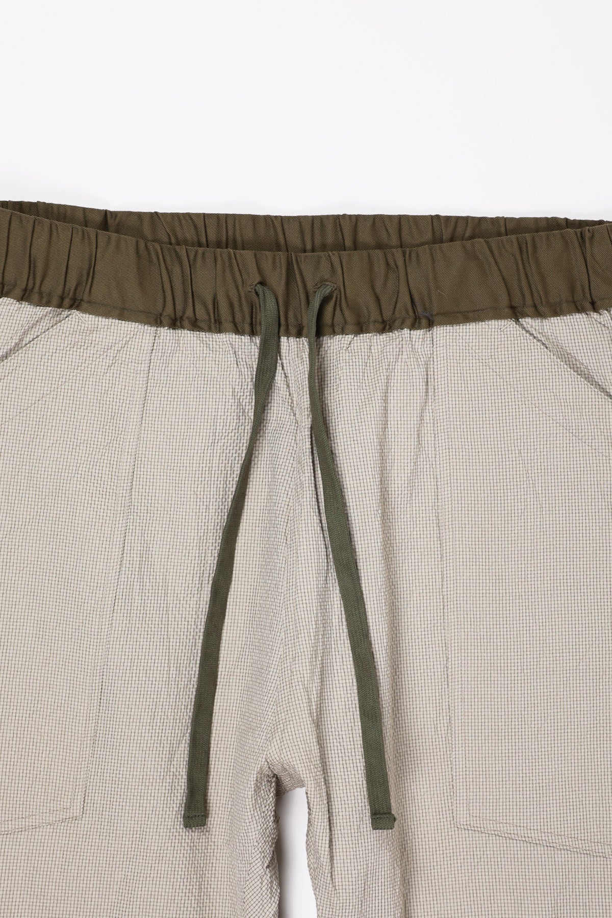 ts(s) - Seersucker Cloth Loose Fit Cropped Pants - Khaki - Canoe Club