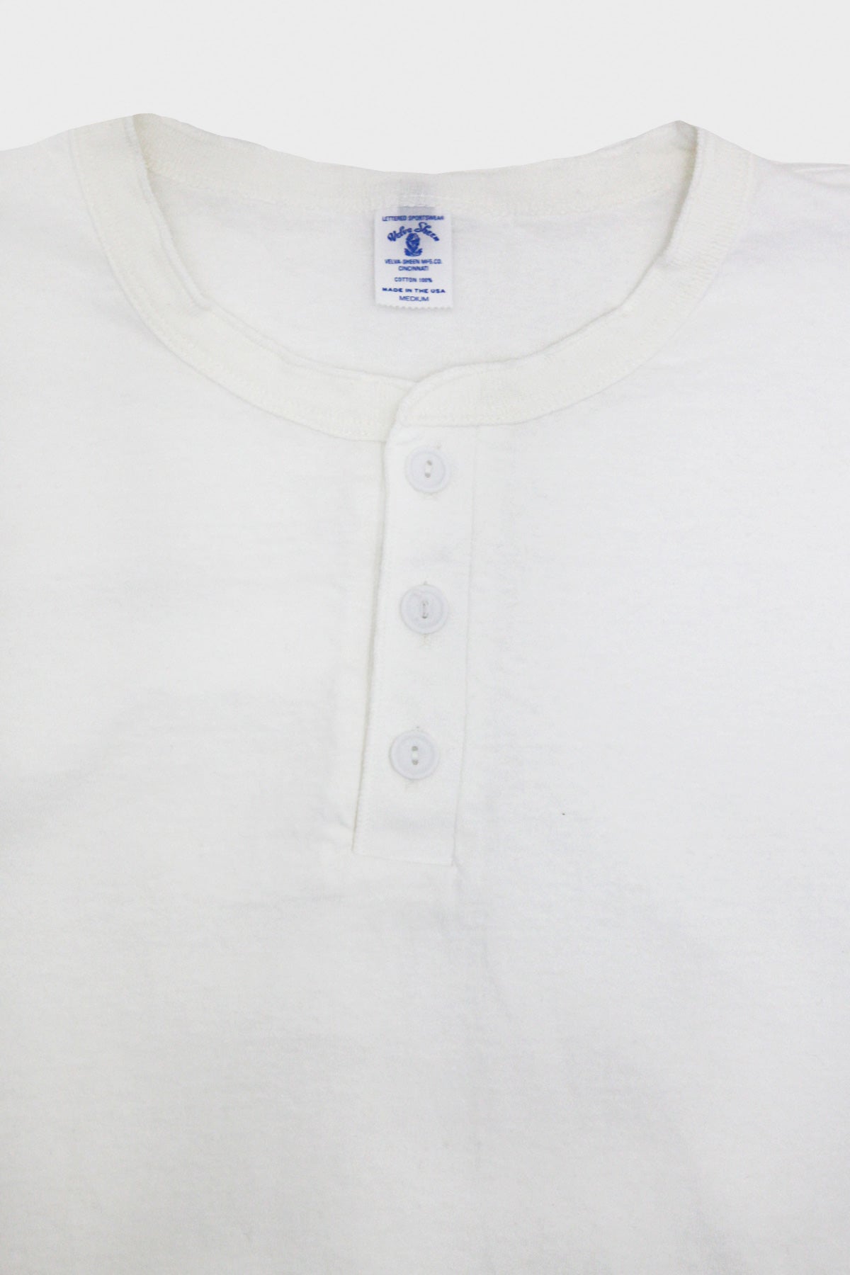 Velva Sheen - Tubular Knit Henley - White - Canoe Club