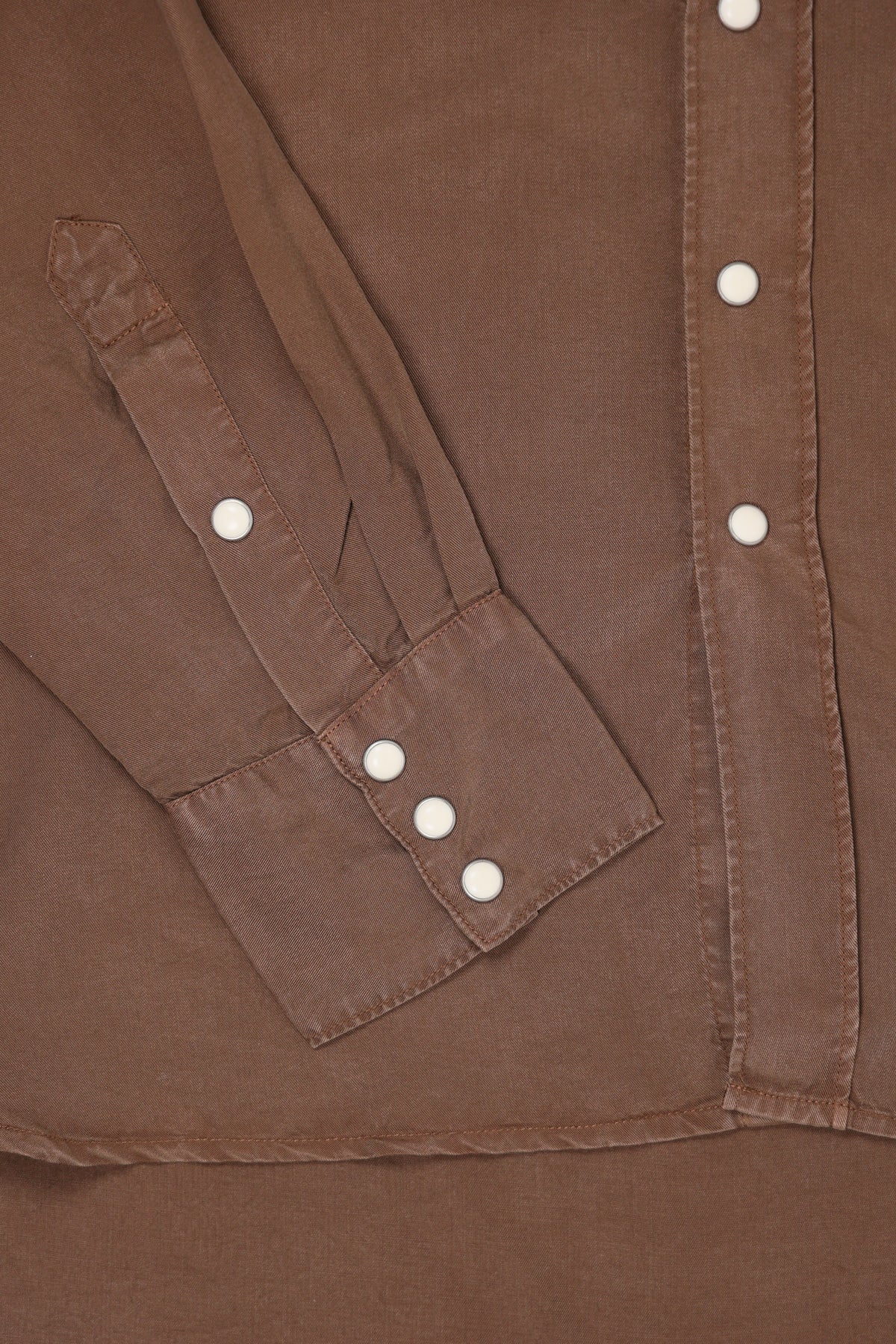 Wythe - Tencel Pearl Snap Shirt - Churro Brown - Canoe Club