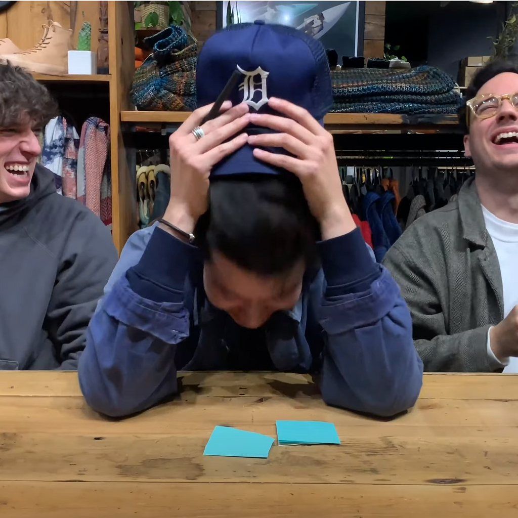 The Canoe Club Team tests their knowledge featuring pieces from orslow, LVC, RRL, New Balance, nanamica, pure blue japan, needles, and universal works