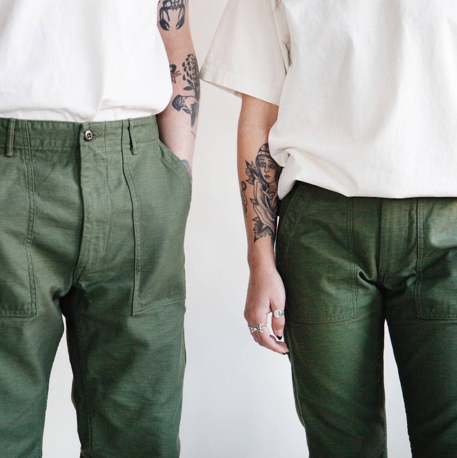 orslow slim fit fatigue pants feature