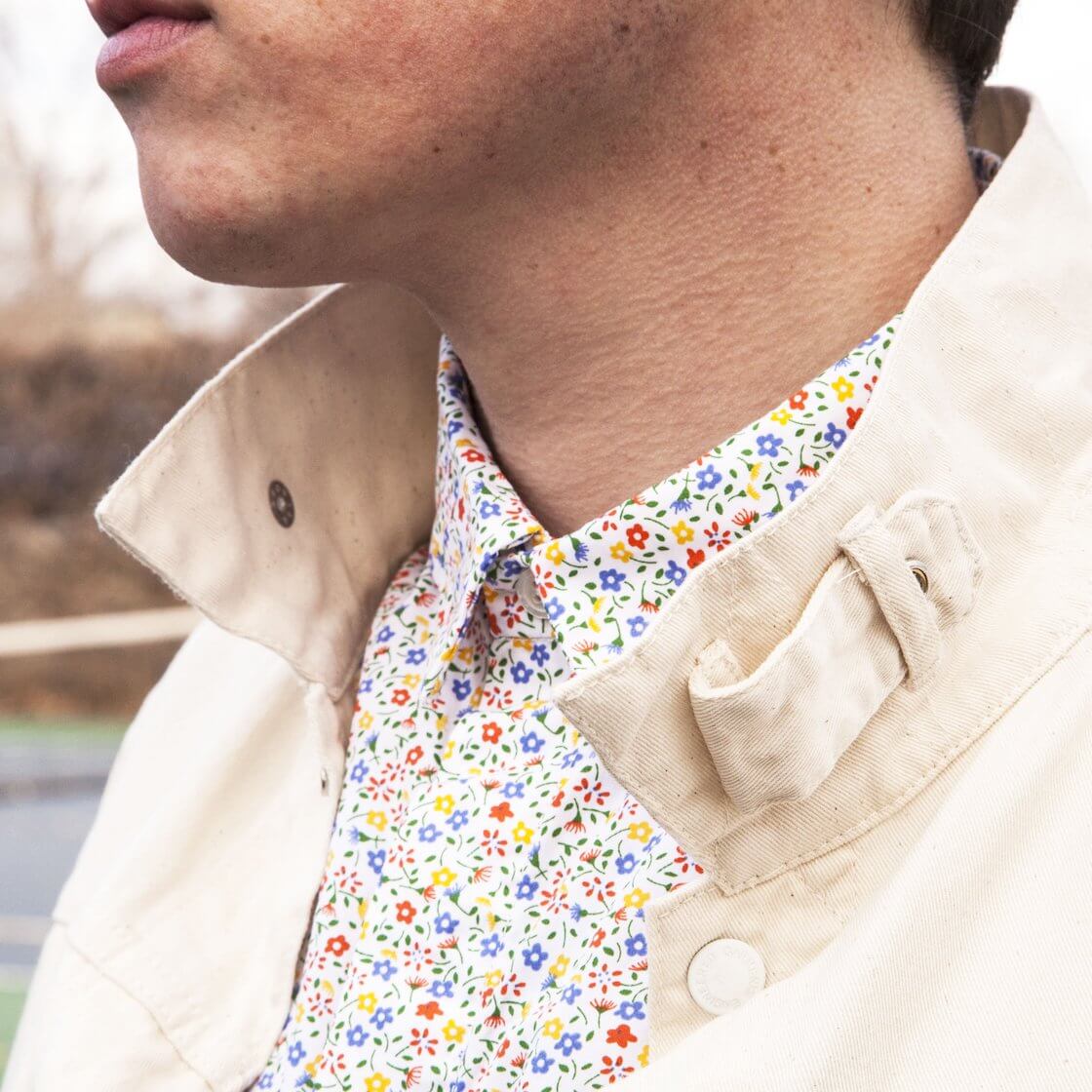 engineered garments short collar shirt feature