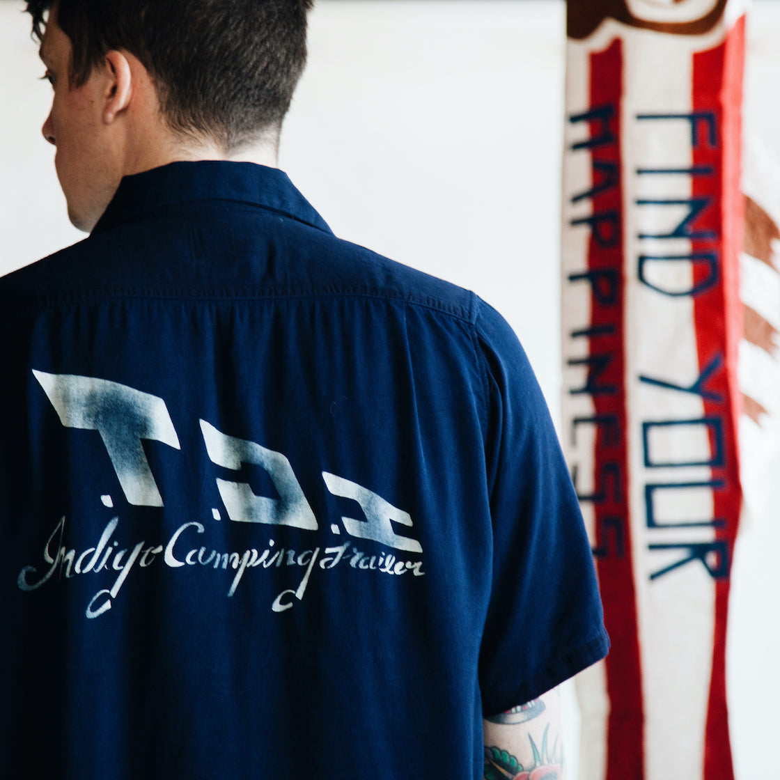 visvim indigo camping trailer trading post "find your happiness" capsule