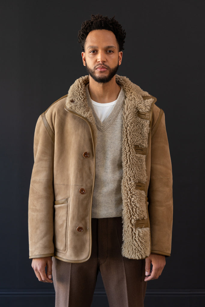 Lemaire - Reversible Shearling Coat - Sand Stone - Canoe Club