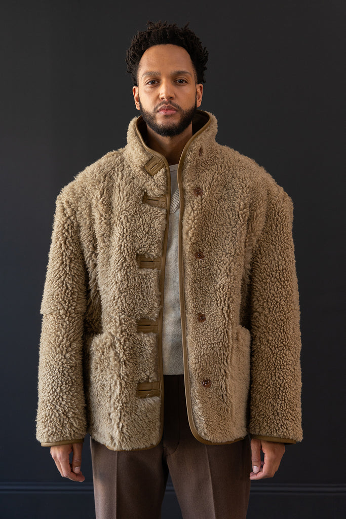 Lemaire - Reversible Shearling Coat - Sand Stone - Canoe Club