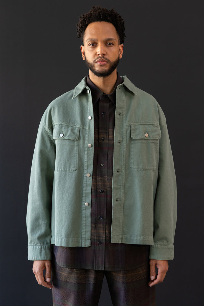 Lemaire - Trucker Overshirt - Hedge Green - Canoe Club