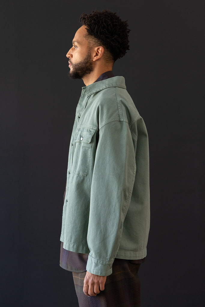 Lemaire - Trucker Overshirt - Hedge Green - Canoe Club