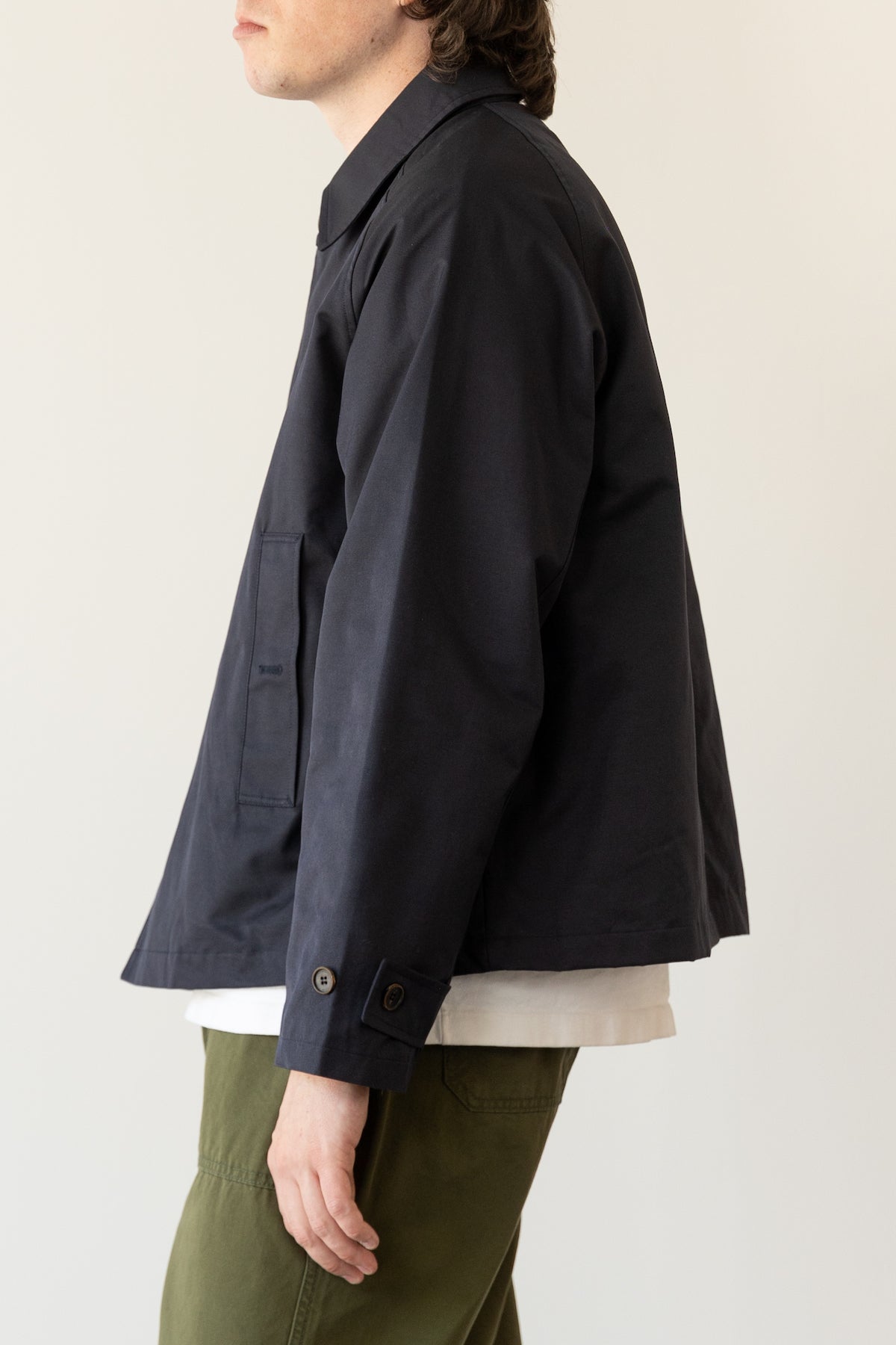 Solar Twill Balmacaan Half Jacket - Navy