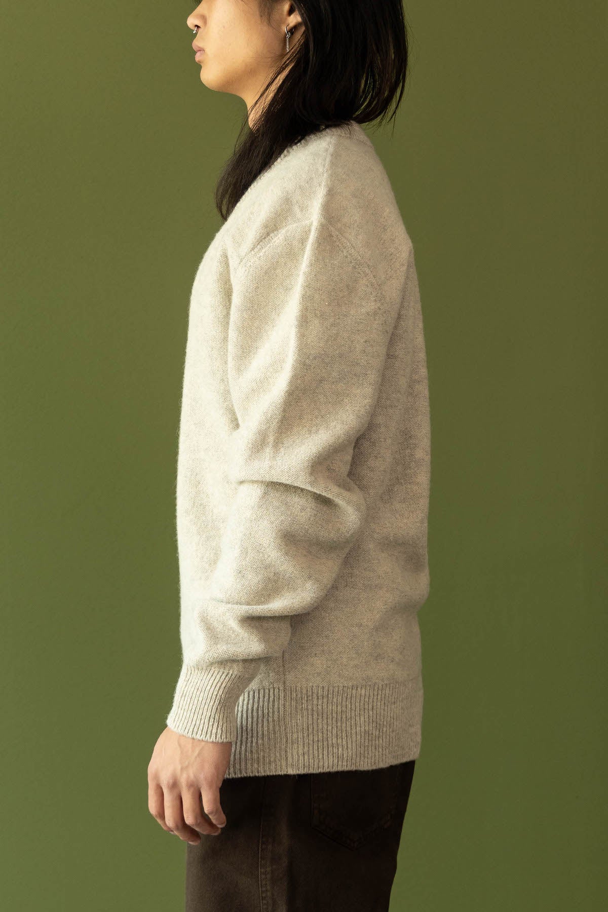 Lemaire - V-Neck Sweater - Chalk - Canoe Club