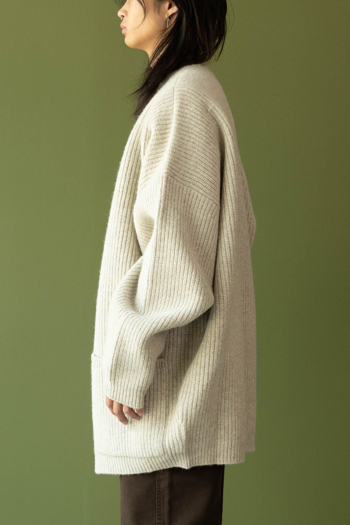 Lemaire - Felted Cardi Coat - Chalk - Canoe Club