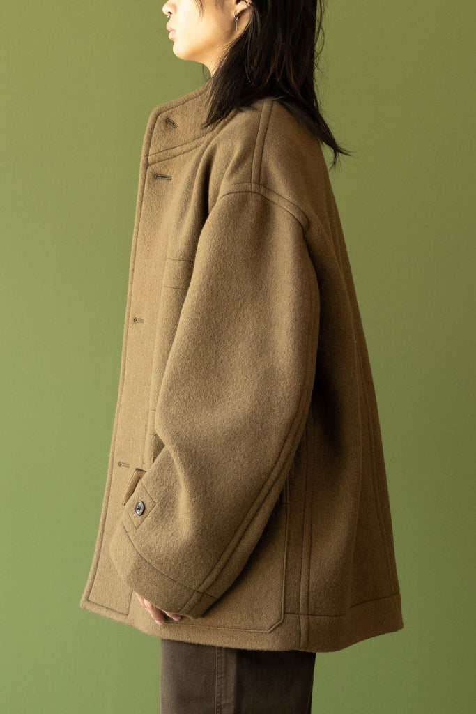 Lemaire - Boxy Duffle Coat - Olive Brown - Canoe Club