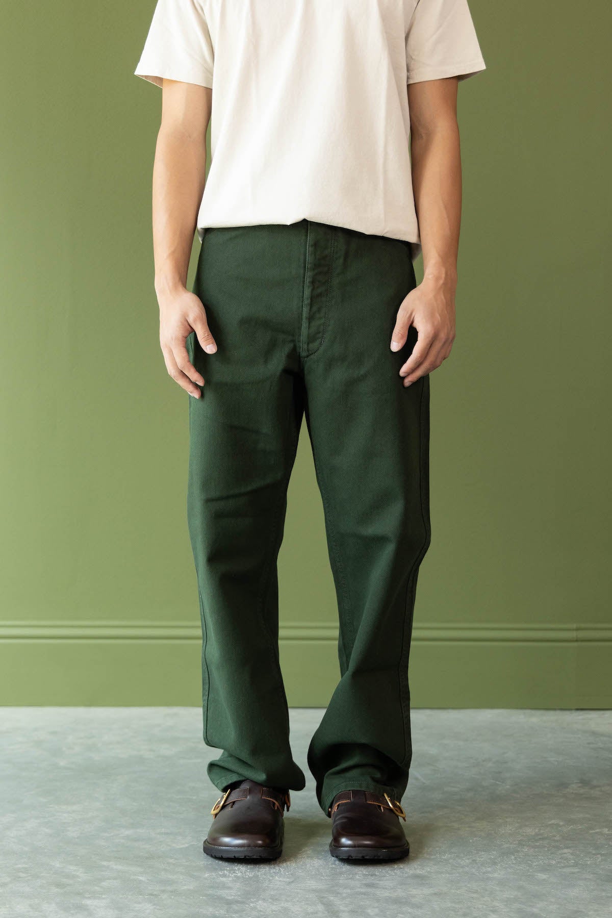 Lemaire Curved 5 Pocket Pants | Green | Canoe Club