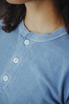Healthknit - Garment Pigment Dye S/S Henley - Royal Blue - Canoe Club