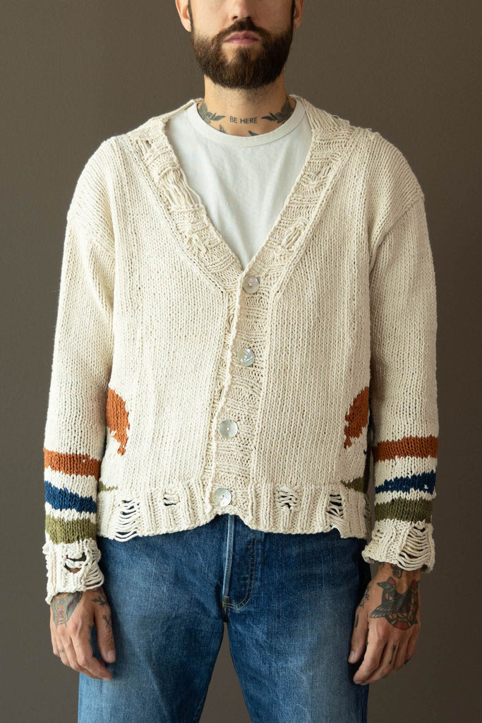 Karu Research - Hand Knit Cardigan - Intarsia Cardigan Naturally Dyed - Canoe Club