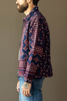 Karu Research - Vintage Kantha Jacket - Indigo Ajrakh Block Printing - Canoe Club