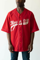 Kapital - 16/-Densed Jersey Baseball Shirt (BONE) - Red - Canoe Club
