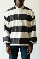 Kapital - JAIL Stripe Jersey BIG Rugger Shirt - Black - Canoe Club