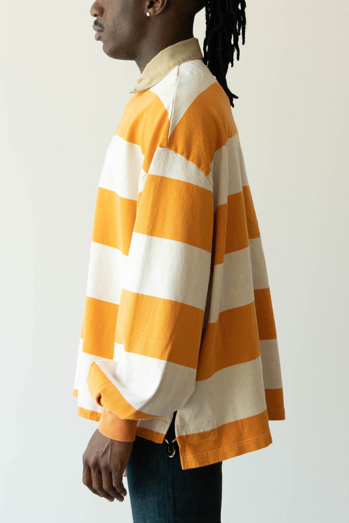 Kapital - JAIL Stripe Jersey BIG Rugger Shirt - Orange - Canoe Club