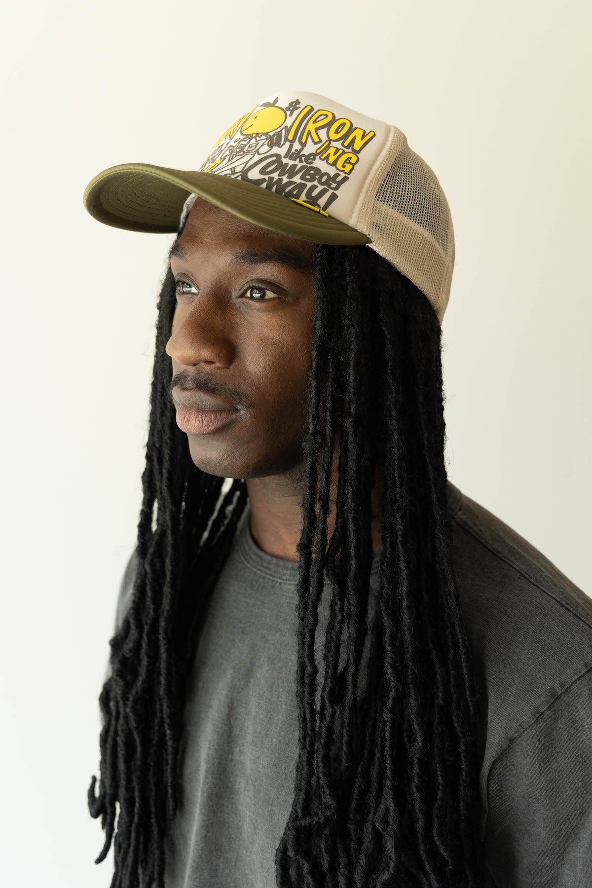 Kapital - CONEYCOWBOWY Trucker CAP - Dark Green x Ecru - Canoe Club