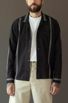 Karu Research - Longsleeve Camp Shirt - Brown/White Jacquard Weave - Canoe Club