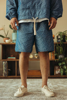 Beams Plus - MIL Athletic Shorts NYCO Indigo Chambray Discharge Print - Calico - Canoe Club