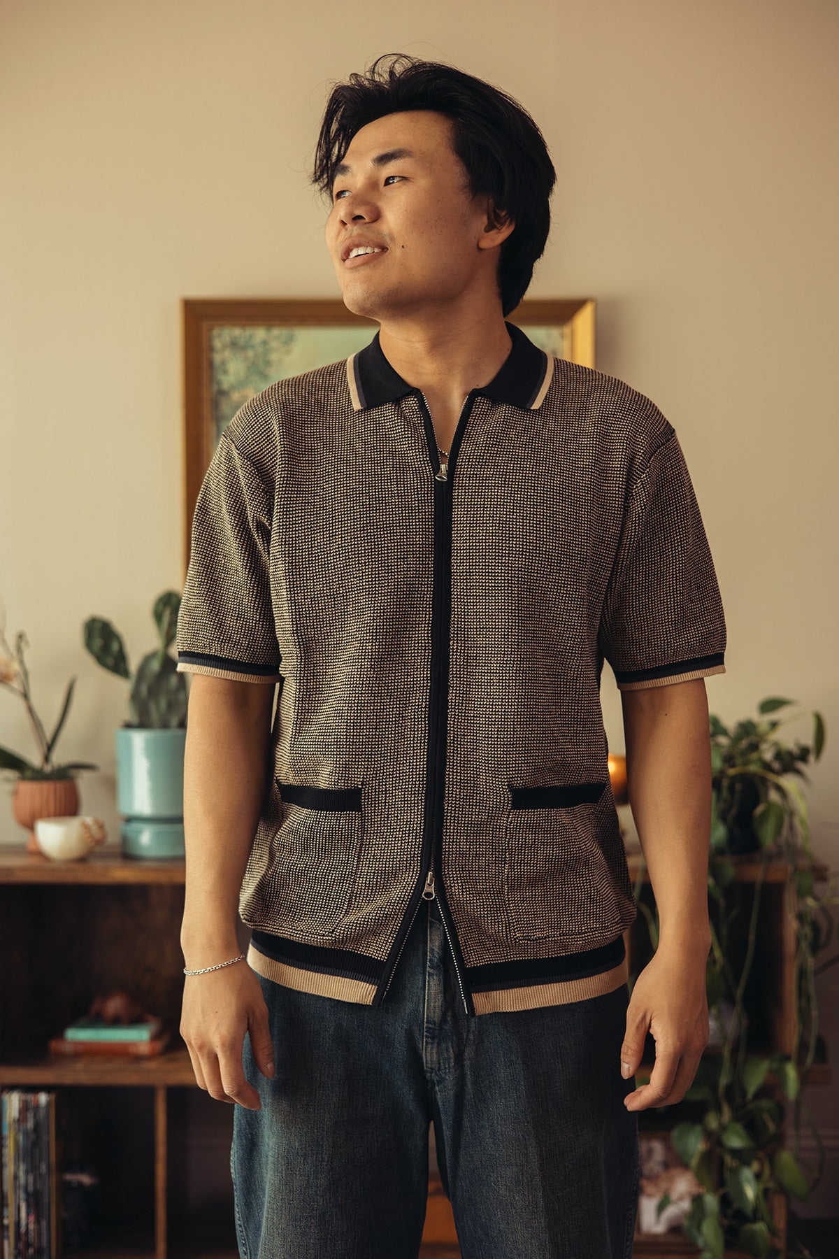 Beams Plus - Zip Knit Polo - Black - Canoe Club