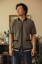 Beams Plus - Zip Knit Polo - Black - Canoe Club