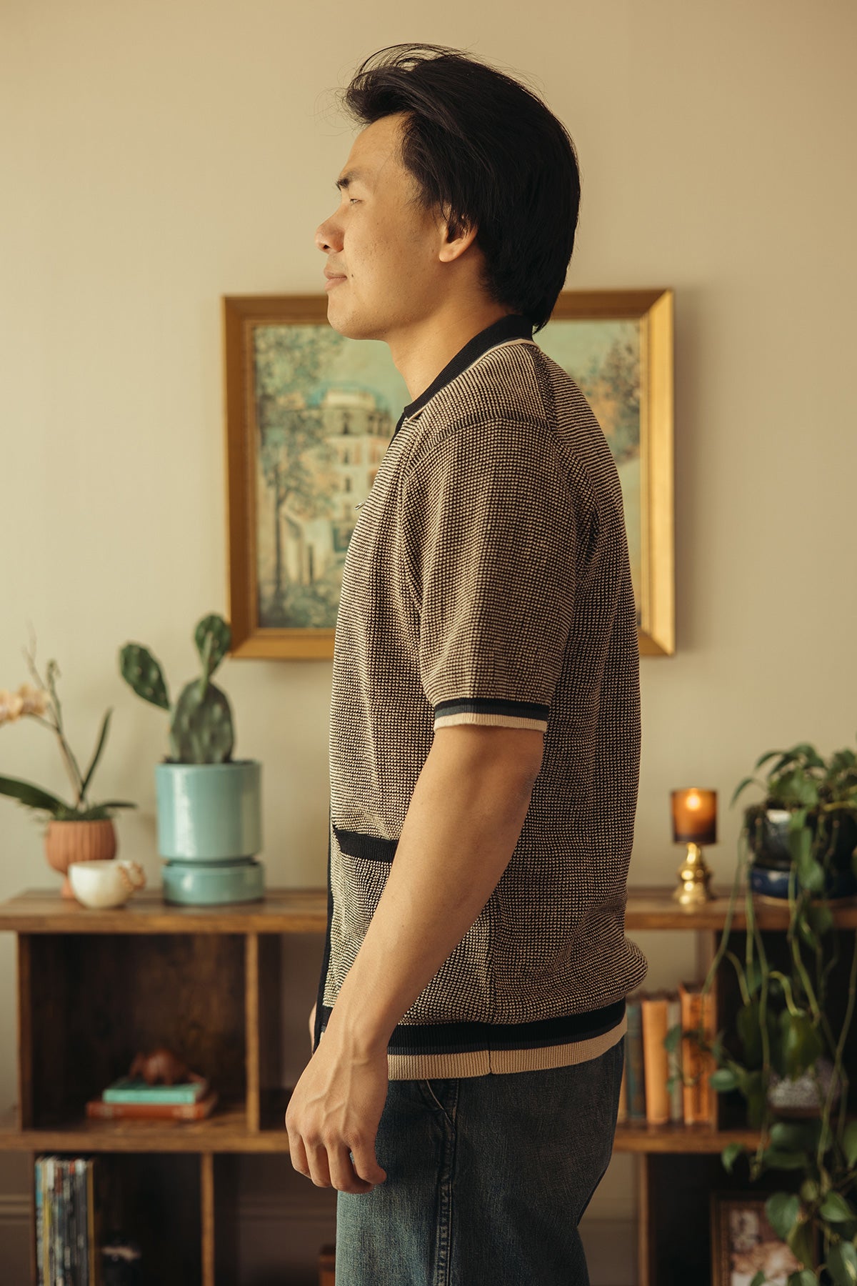 Beams Plus - Zip Knit Polo - Black - Canoe Club