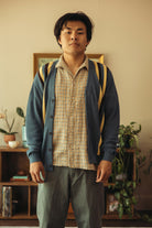 Beams Plus - Cardigan Stripe - Blue - Canoe Club