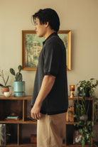 Beams Plus - Knit Polo "WASHI" 2 Tone - Black - Canoe Club