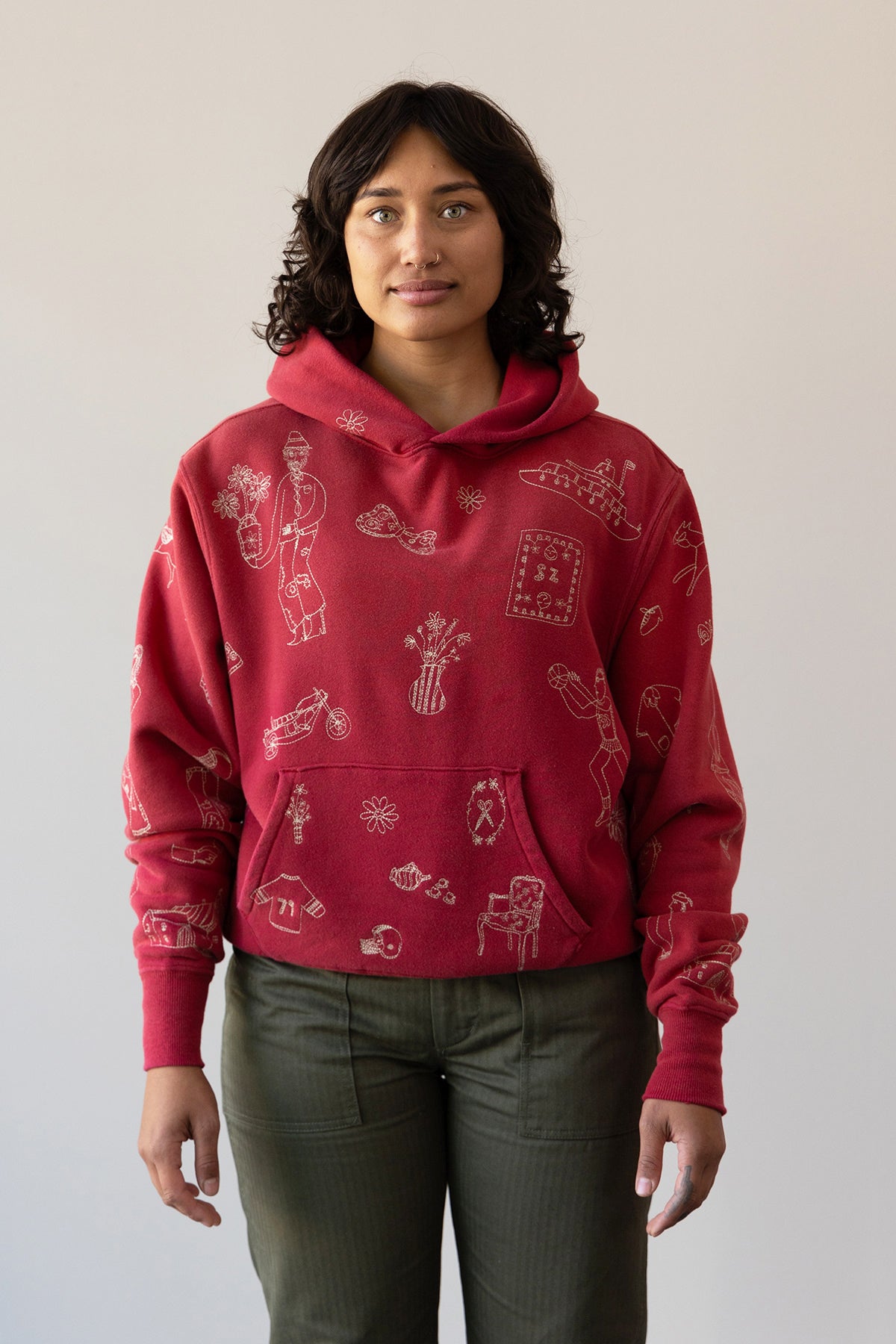 Samuel Zelig - Commune Hoodie - Vintage Red - Canoe Club