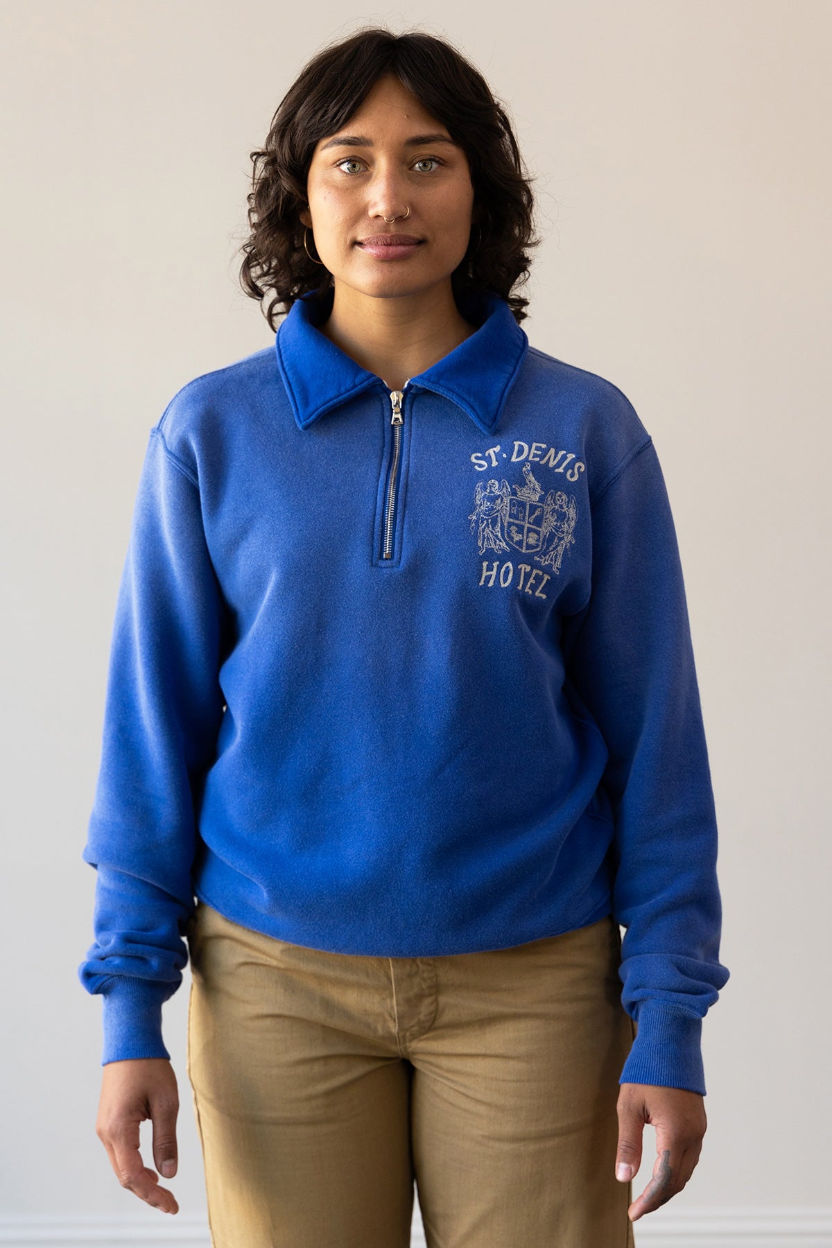 Samuel Zelig - St. Denis Hotel 1/4 Zip - Vintage Blue - Canoe Club