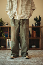 Kapital - Herringbone FATIGUE Baggy Pants (RUSHFIELD Remake) - Khaki - Canoe Club