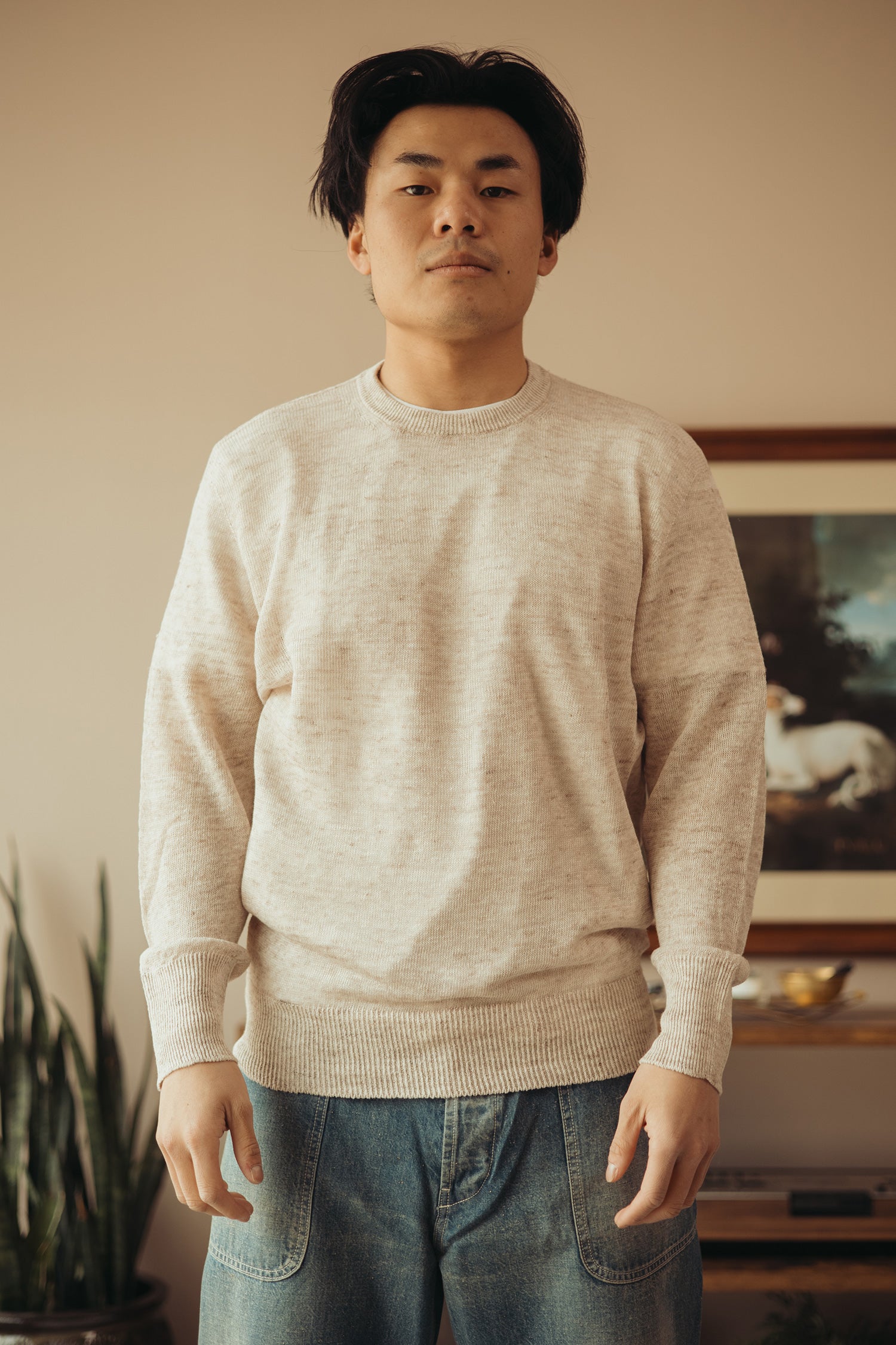 Herill - Linen WG Pullover - Sand Beige - Canoe Club