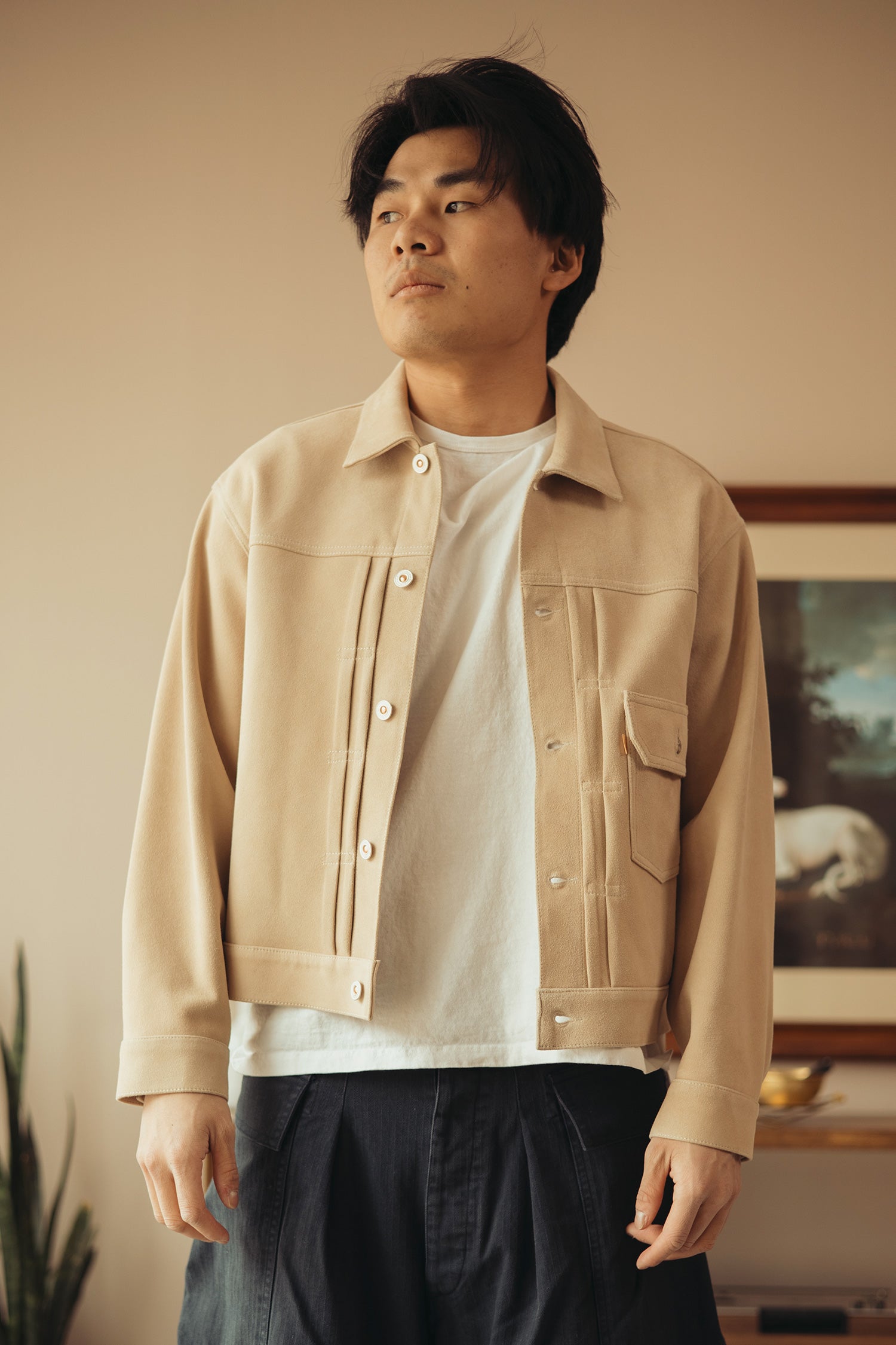 Herill - Lambsuede Jacket - Beige - Canoe Club